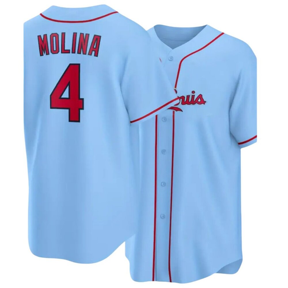 St. Louis Cardinals Yadier Molina #4 Baseball Jersey Stitched Blue
